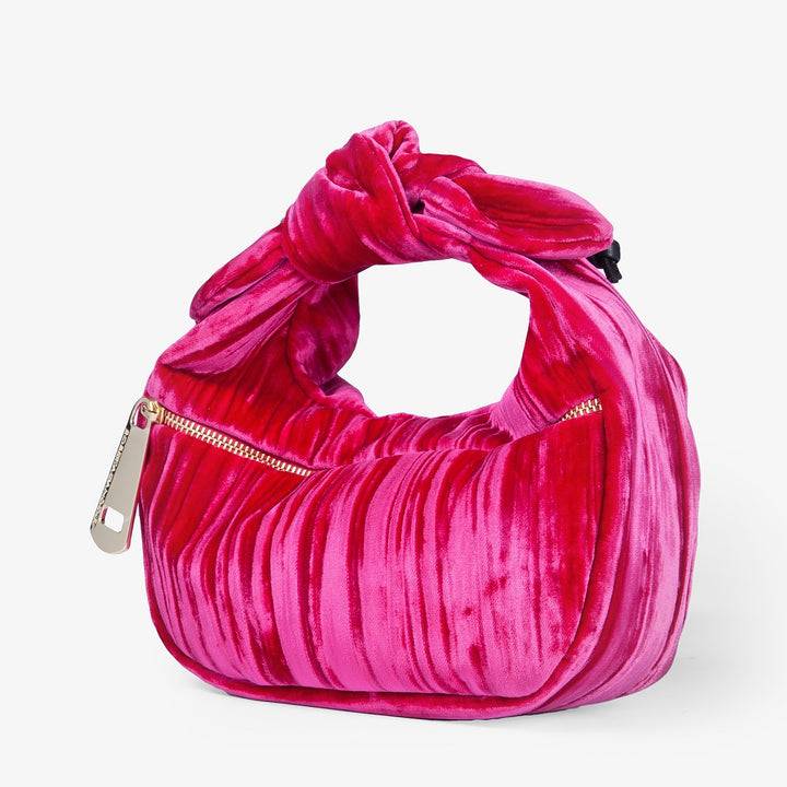 Roberta Gandolfi Bunny Velvet borsa a mano con tracolla staccabile in velluto plissè Novità