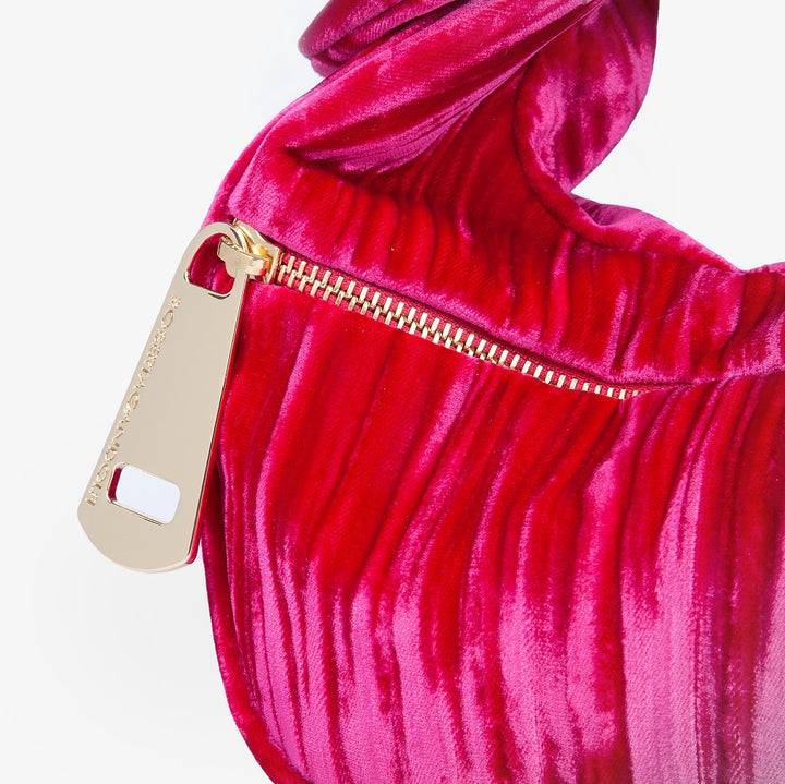 Roberta Gandolfi Bunny Velvet borsa a mano con tracolla staccabile in velluto plissè Novità