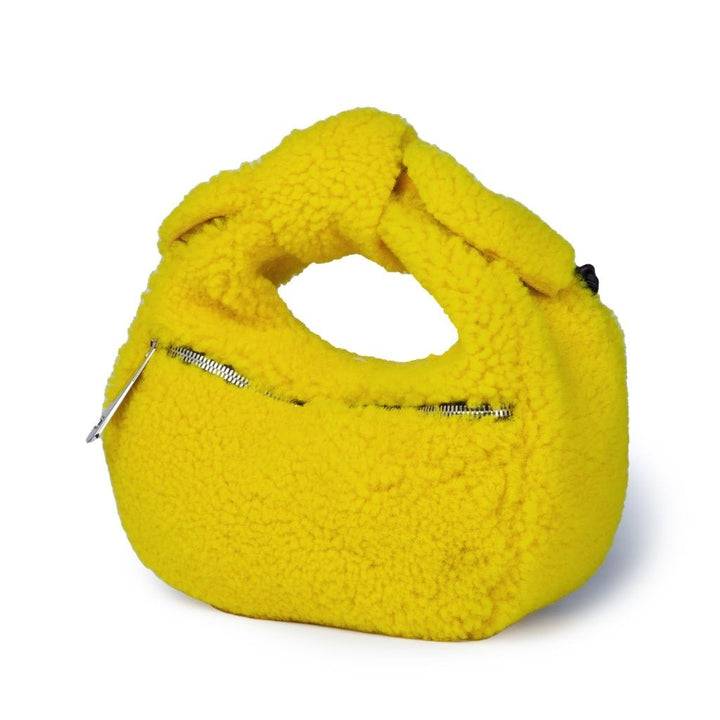 Roberta Gandolfi Bunny Teddy mini bag in shearling con tracolla in pelle staccabile Presa