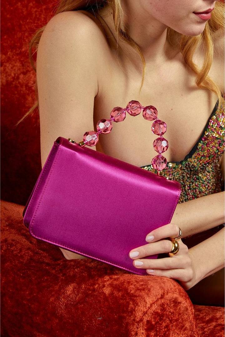 Roberta Gandolfi Sirenetta Mini bag in raso di seta e manico gioiello Saldi