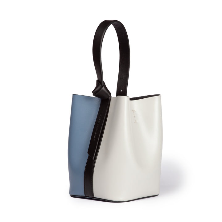 Roberta Gandolfi Cinzia Bucket medium medium in pelle bicolor con tracolla staccabile Vendite Flash