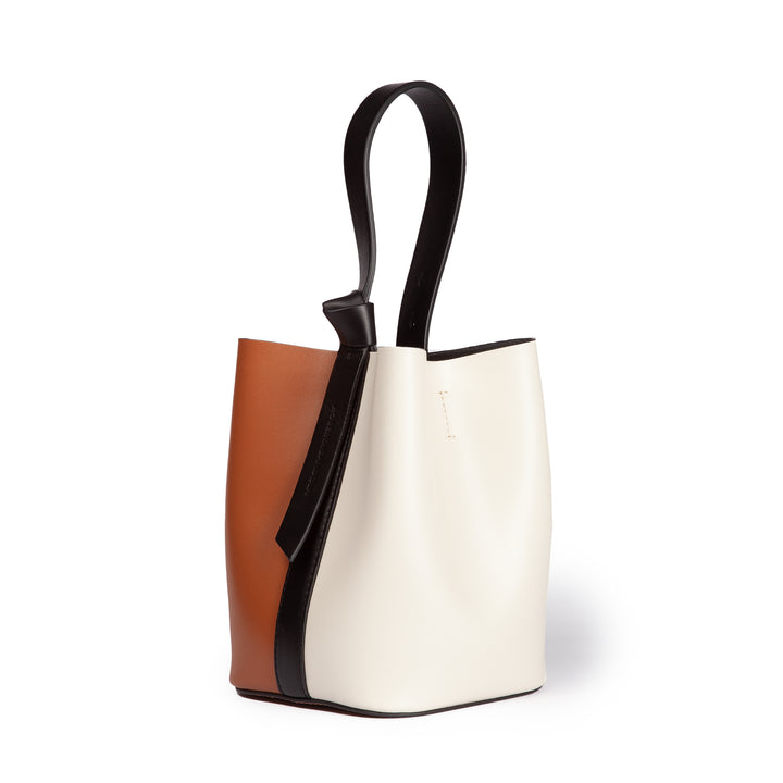 Roberta Gandolfi Cinzia Bucket small in pelle bicolor con tracolla staccabile Negozio