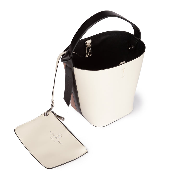Roberta Gandolfi Cinzia Bucket small in pelle bicolor con tracolla staccabile Negozio