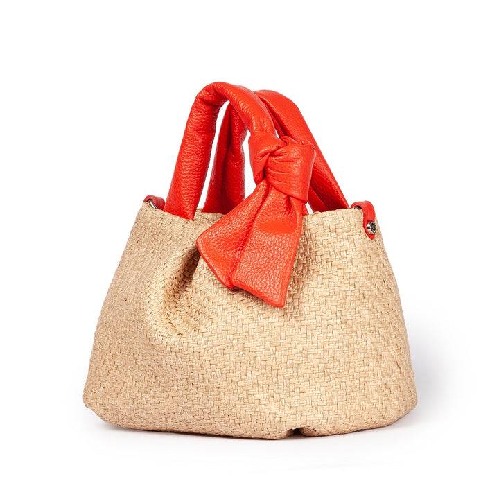 Roberta Gandolfi Matilde Handbag in rafia e pelle con tracolla staccabile Moda
