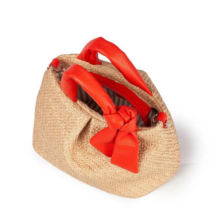 Roberta Gandolfi Matilde Handbag in rafia e pelle con tracolla staccabile Moda