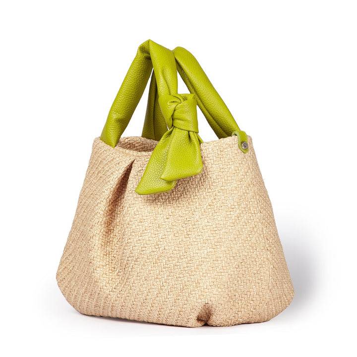 Roberta Gandolfi Matilde Handbag in rafia e pelle con tracolla staccabile 2025