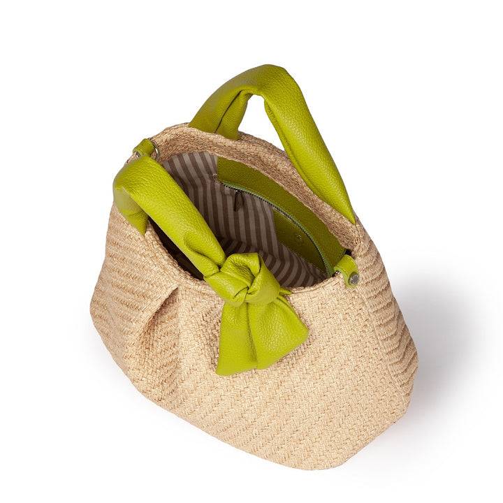 Roberta Gandolfi Matilde Handbag in rafia e pelle con tracolla staccabile 2025
