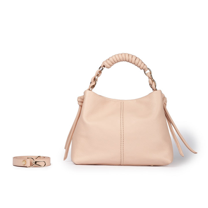 Roberta Gandolfi Amina small borsa a mano in pelle con manico tubolare fasciato e tracolla staccabile