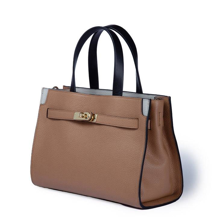 Roberta Gandolfi Frida Handbag in pelle martellata con tracolla logata in tessuto regolabile Offerta Pasqua