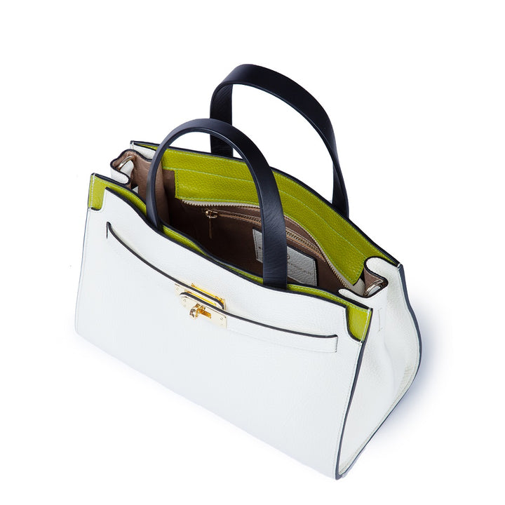 Roberta Gandolfi Frida Handbag in pelle martellata con tracolla logata in tessuto regolabile Offerta Giorno del Papà