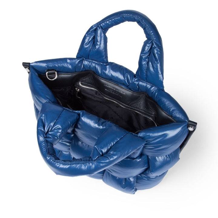 Roberta Gandolfi Greta small borsa in tessuto antigoccia intrecciata a mano con finiture in pelle Offerta Anniversario
