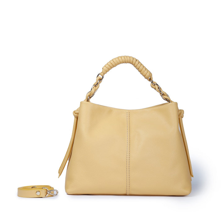 Roberta Gandolfi Amina large borsa a mano in pelle con manico tubolare fasciato e tracolla staccabile