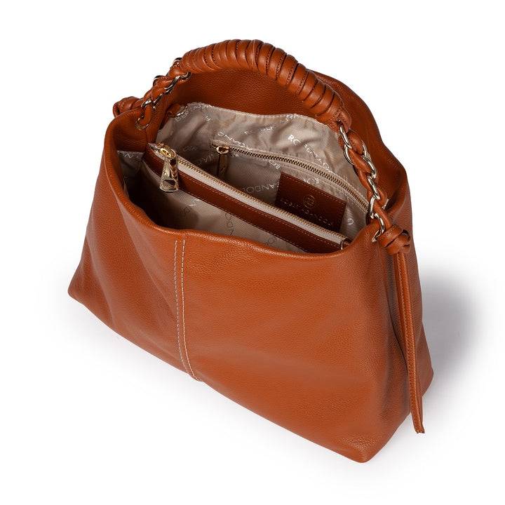 Roberta Gandolfi Amina large borsa a mano in pelle con manico tubolare fasciato e tracolla staccabile Offerta settimanale