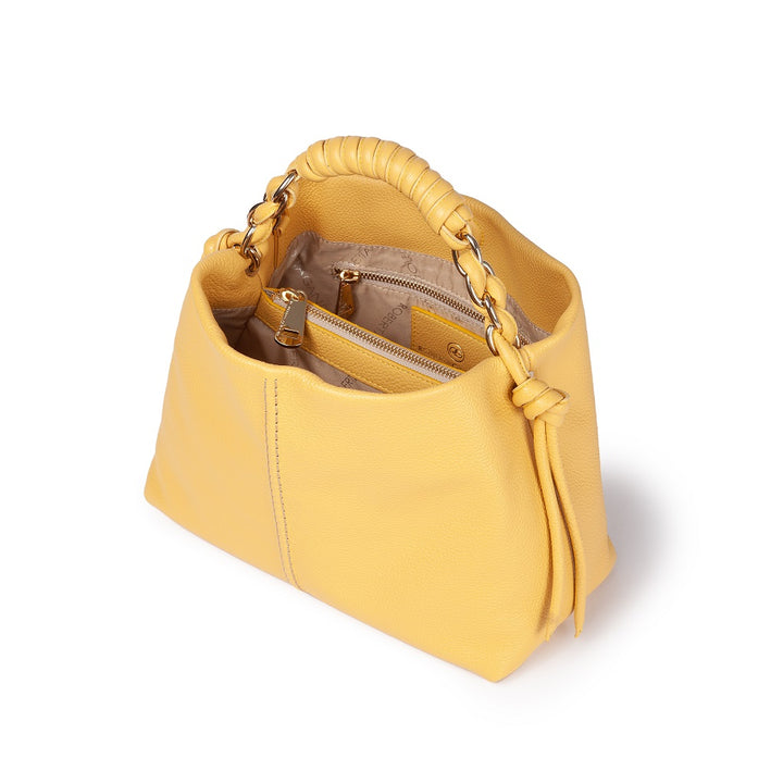 Roberta Gandolfi Amina small borsa a mano in pelle con manico tubolare fasciato e tracolla staccabile Rilascio limitato