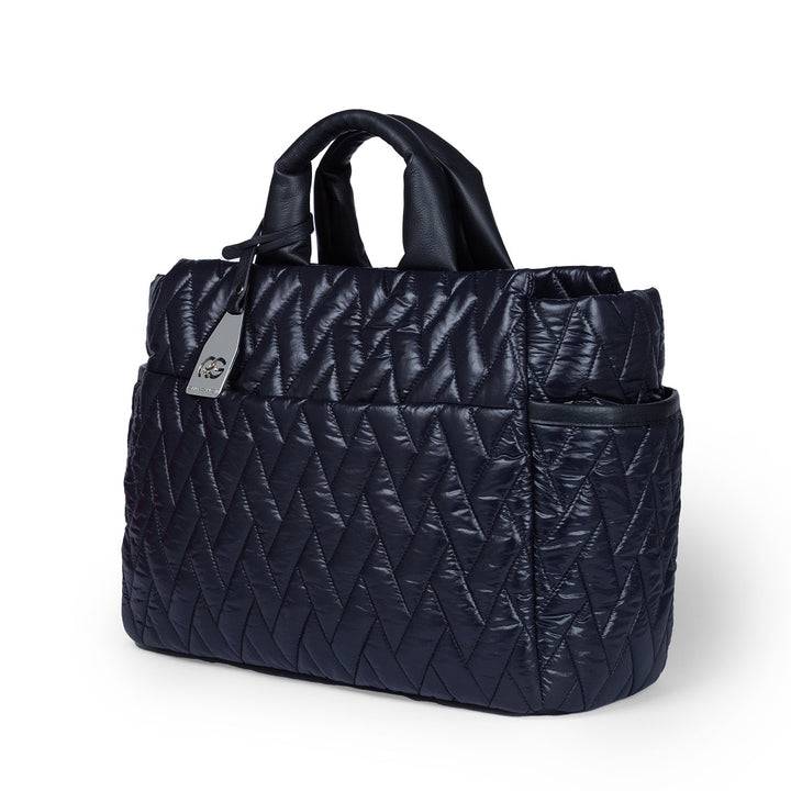 Roberta Gandolfi Noemi Large borsa a mano in tessuto antigoccia con finiture in pelle e tracolla staccabile Limitato a 3 giorni