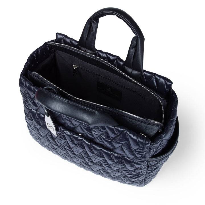 Roberta Gandolfi Noemi Large borsa a mano in tessuto antigoccia con finiture in pelle e tracolla staccabile Limitato a 3 giorni