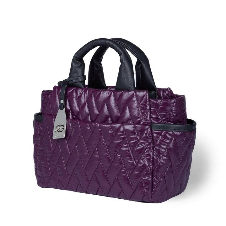 Roberta Gandolfi Noemi medium borsa a mano in tessuto antigoccia con finiture in pelle e tracolla staccabile Esporta salva