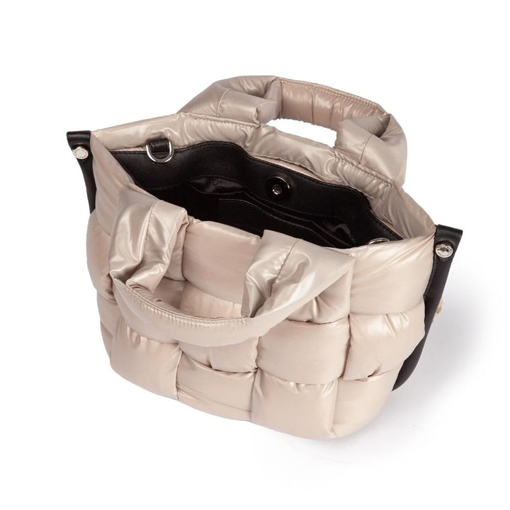 Roberta Gandolfi Greta Mini borsa in tessuto antigoccia imbottita ed intrecciata a mano con finiture in pelle Vendita