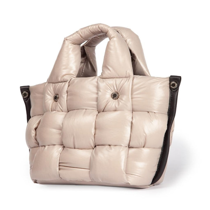 Roberta Gandolfi Greta Mini borsa in tessuto antigoccia imbottita ed intrecciata a mano con finiture in pelle Vendita
