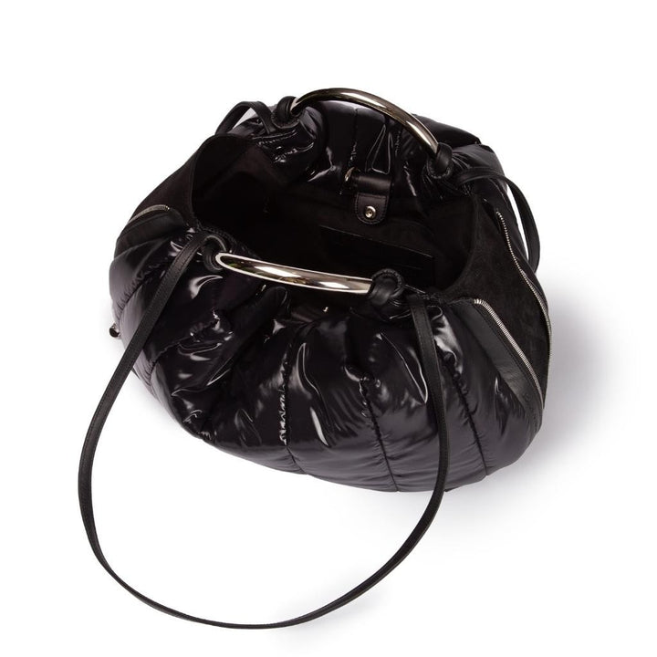 Roberta Gandolfi Naomi Balloon borsa a mano in tessuto antigoccia finiture in pelle e doppi spallacci per essere messa sulla spalla Pezzi Unici