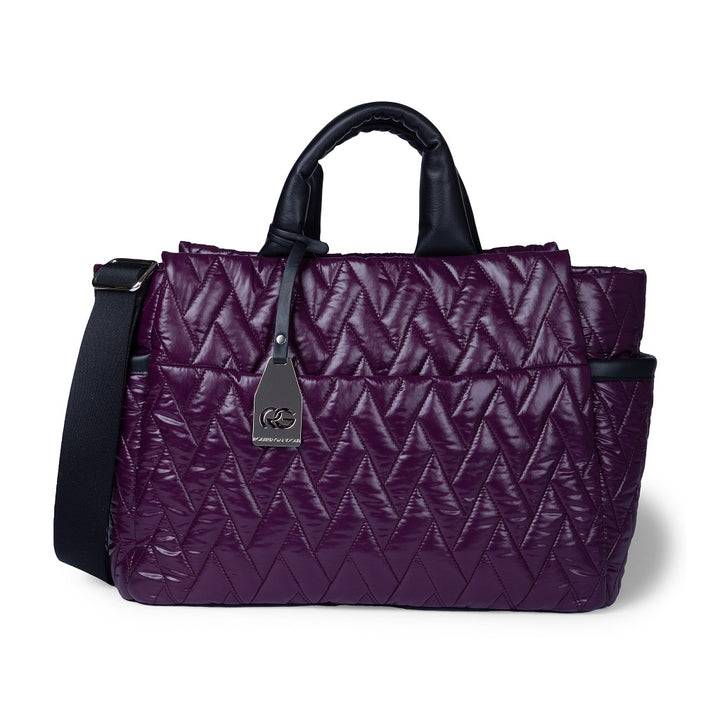 Roberta Gandolfi Noemi Large borsa a mano in tessuto antigoccia con finiture in pelle e tracolla staccabile Promozione Limitata