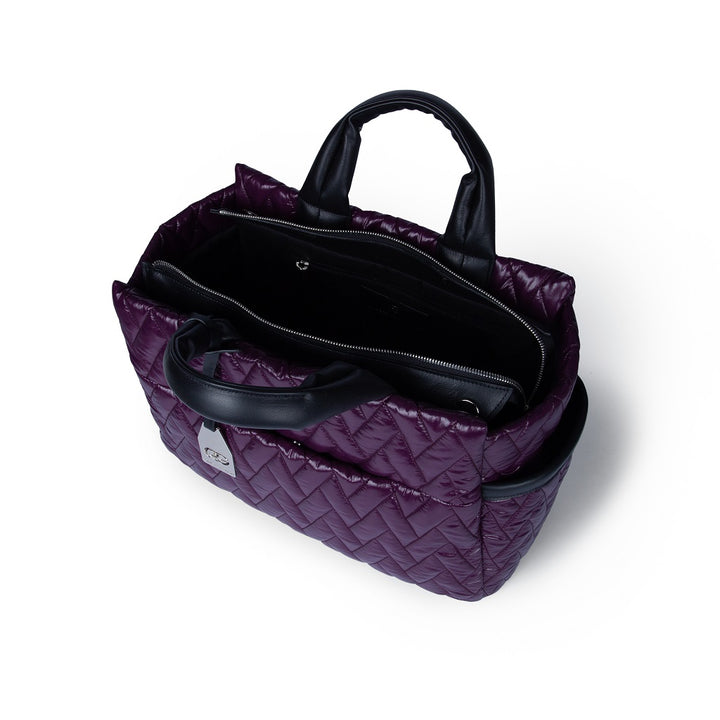 Roberta Gandolfi Noemi Large borsa a mano in tessuto antigoccia con finiture in pelle e tracolla staccabile Promozione Limitata