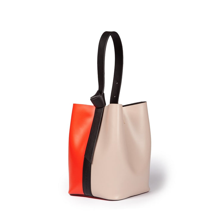 Roberta Gandolfi Cinzia Bucket medium in pelle bicolor con tracolla staccabile Saldi Di Fabbrica
