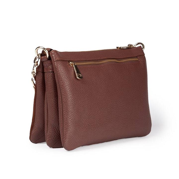 Roberta Gandolfi Alice small borsa in camoscio e pelle martellata con tracolla regolabile e staccabile Black Friday