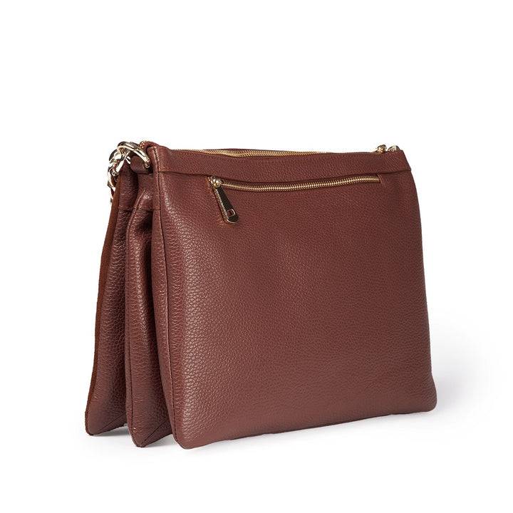 Roberta Gandolfi Alice large borsa in camoscio e pelle martellata con tracolla regolabile e staccabile Offerta Pasqua
