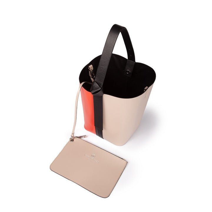 Roberta Gandolfi Cinzia Bucket medium in pelle bicolor con tracolla staccabile ACQUISTA ORA
