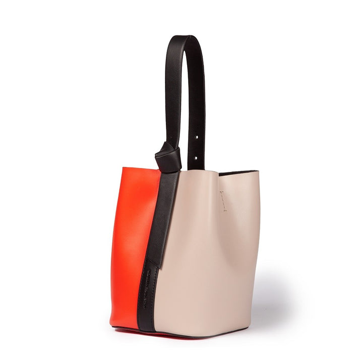 Roberta Gandolfi Cinzia Bucket small in pelle bicolor con tracolla staccabile Latest stili