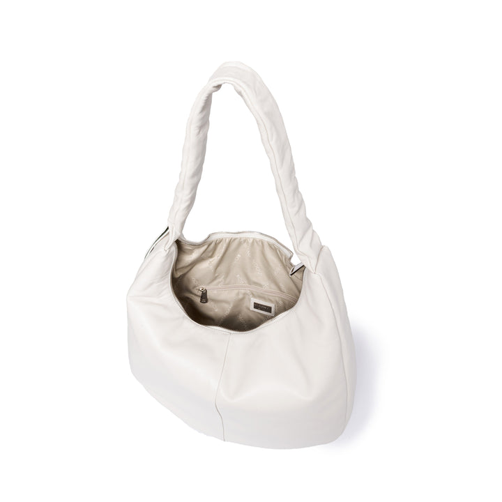Roberta Gandolfi Azzurro Hobo large in morbida pelle nappa con manico arricciato regolabile Duty-free