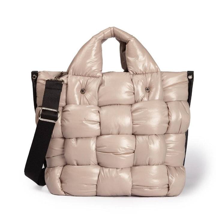 Roberta Gandolfi Greta large borsa in tessuto antigoccia imbottita ed intrecciata a mano con finiture in pelle Prezzo Ridotto