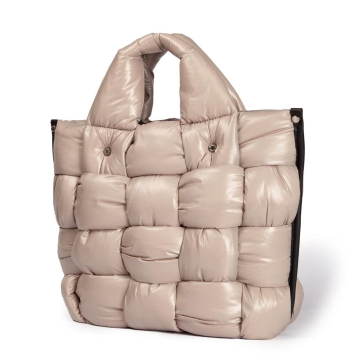 Roberta Gandolfi Greta large borsa in tessuto antigoccia imbottita ed intrecciata a mano con finiture in pelle Prezzo Ridotto