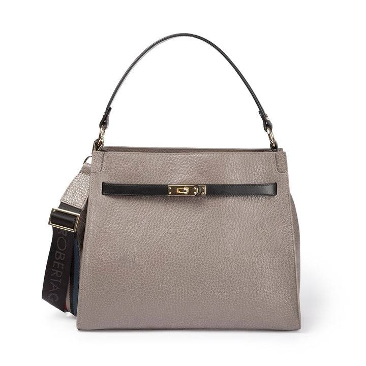 Roberta Gandolfi Frida Satchel in pelle martellata con tracolla logata in tessuto regolabile I Più Venduti