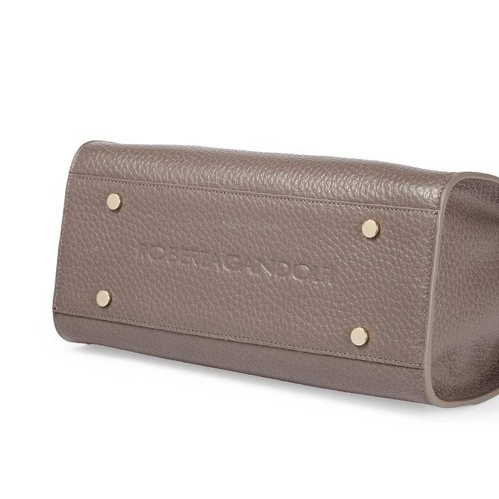 Roberta Gandolfi Frida Handbag in pelle martellata con tracolla logata in tessuto regolabile In Saldo