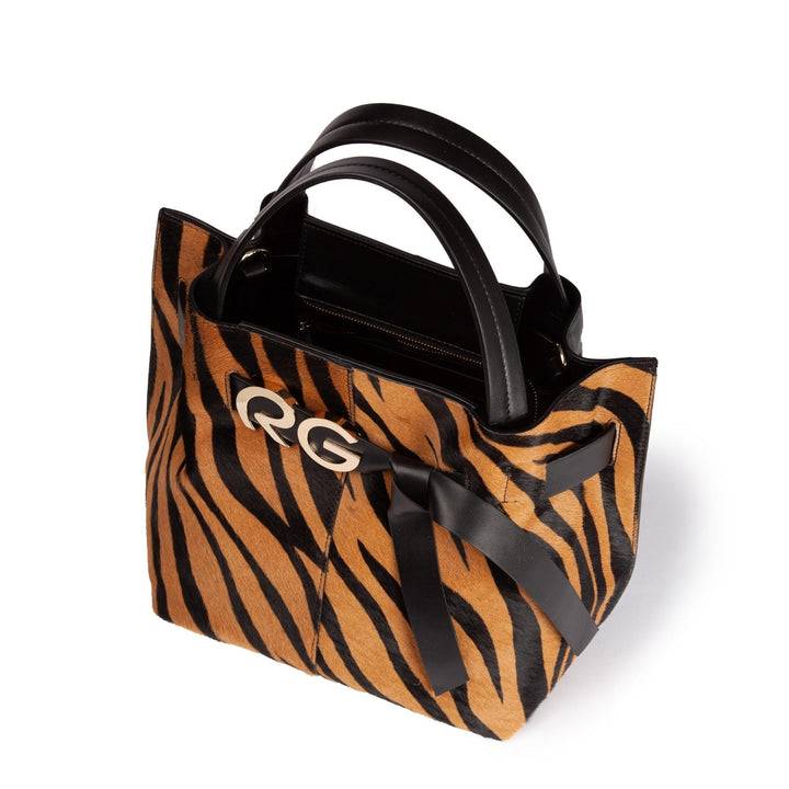 Roberta Gandolfi Dafne pony medium borsa a mano in pelle stampa animalier con tracolla staccabile Offerta San Valentino