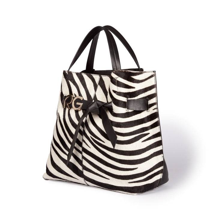 Roberta Gandolfi Dafne pony Large borsa a mano in pelle stampa animalier con tracolla staccabile Offerta Anniversario
