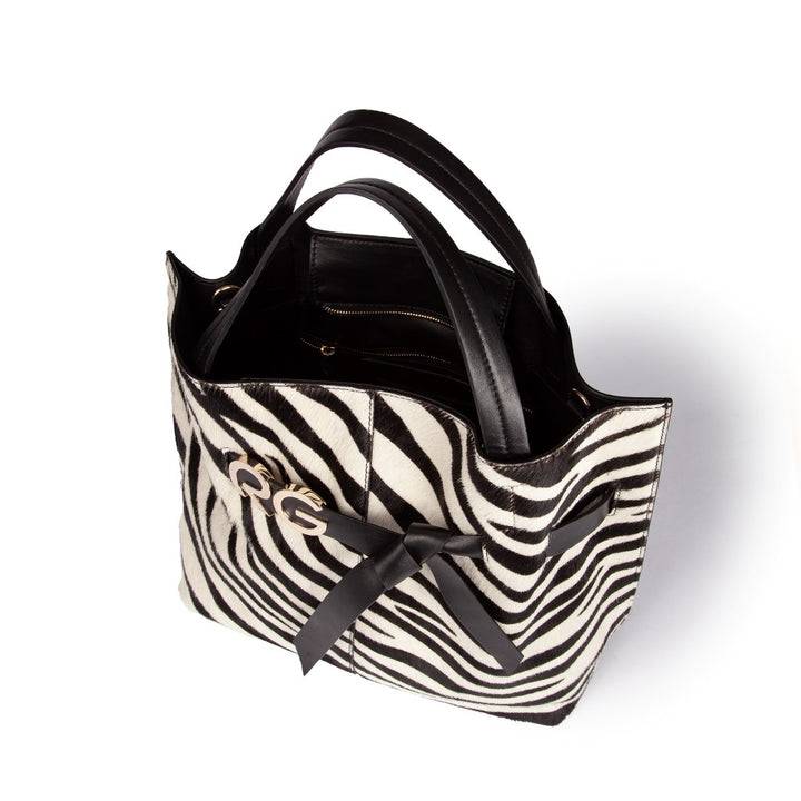 Roberta Gandolfi Dafne pony Large borsa a mano in pelle stampa animalier con tracolla staccabile Offerta Anniversario