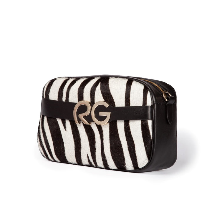 Roberta Gandolfi Dafne pony camera in pelle stampa animalier con tracolla staccabile Vendita calda