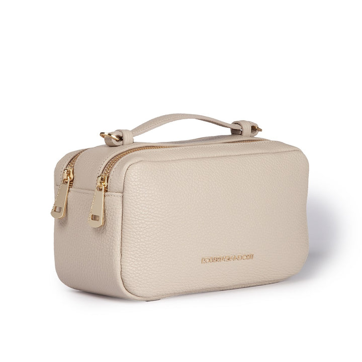 Roberta Gandolfi Brigida camera borsa in pelle con doppio scomparto e tracolla in catena dorata con spallaccio protettivo in pelle Offerta settimanale