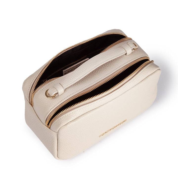 Roberta Gandolfi Brigida camera borsa in pelle con doppio scomparto e tracolla in catena dorata con spallaccio protettivo in pelle Offerta settimanale