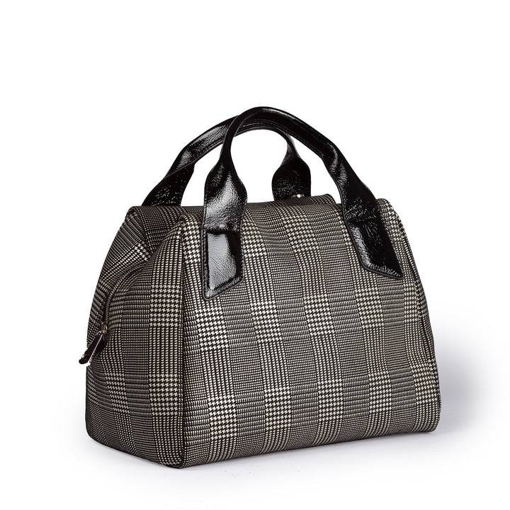 Roberta Gandolfi Arianna Boston in pelle stampa tartan con tracolla staccabile e regolabile ACQUISTA ORA