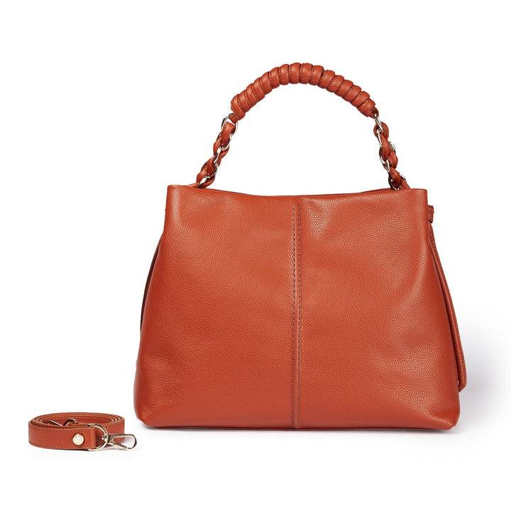 Roberta Gandolfi Amina large borsa a mano in pelle con manico tubolare fasciato e tracolla staccabile Offerta speciale della fabbrica