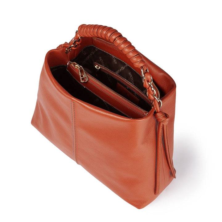 Roberta Gandolfi Amina large borsa a mano in pelle con manico tubolare fasciato e tracolla staccabile Offerta speciale della fabbrica