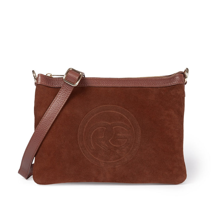 Roberta Gandolfi Alice small borsa in camoscio e pelle martellata con tracolla regolabile e staccabile Fino al 55% di sconto