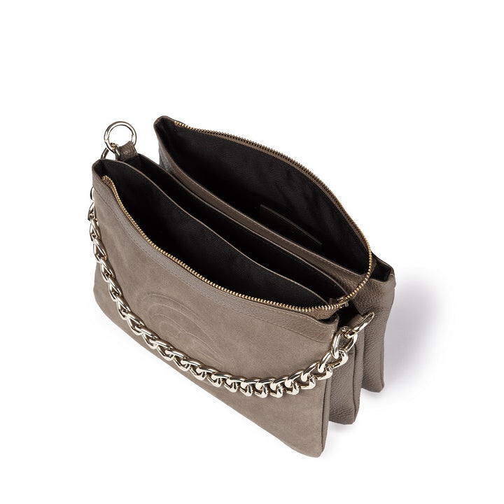 Roberta Gandolfi Alice small borsa in camoscio e pelle martellata con tracolla regolabile e staccabile Discount Store per i nuovi prodotti