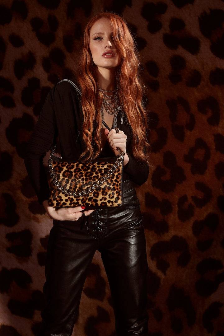 Roberta Gandolfi Alice Pony small borsa in cavallino e pelle martellata con tracolla regolabile e staccabile Solo un giorno rimasto