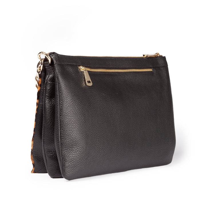 Roberta Gandolfi Alice Pony large borsa in cavallino e pelle martellata con tracolla regolabile e staccabile Super sconto