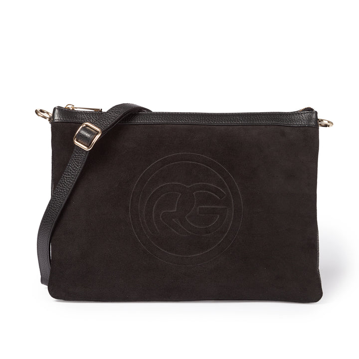 Roberta Gandolfi Alice large borsa in camoscio e pelle martellata con tracolla regolabile e staccabile Trasporto libero internazionale